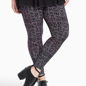 Torrid Black, Blue and Pink Graphic Leggings